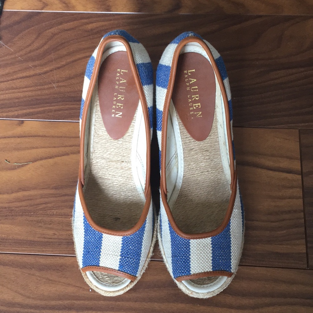 Ralph Lauren peep toe wedge